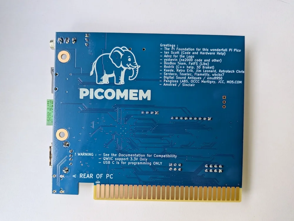 PicoMEM 2 New all in One 8-Bit ISA Expansion Card