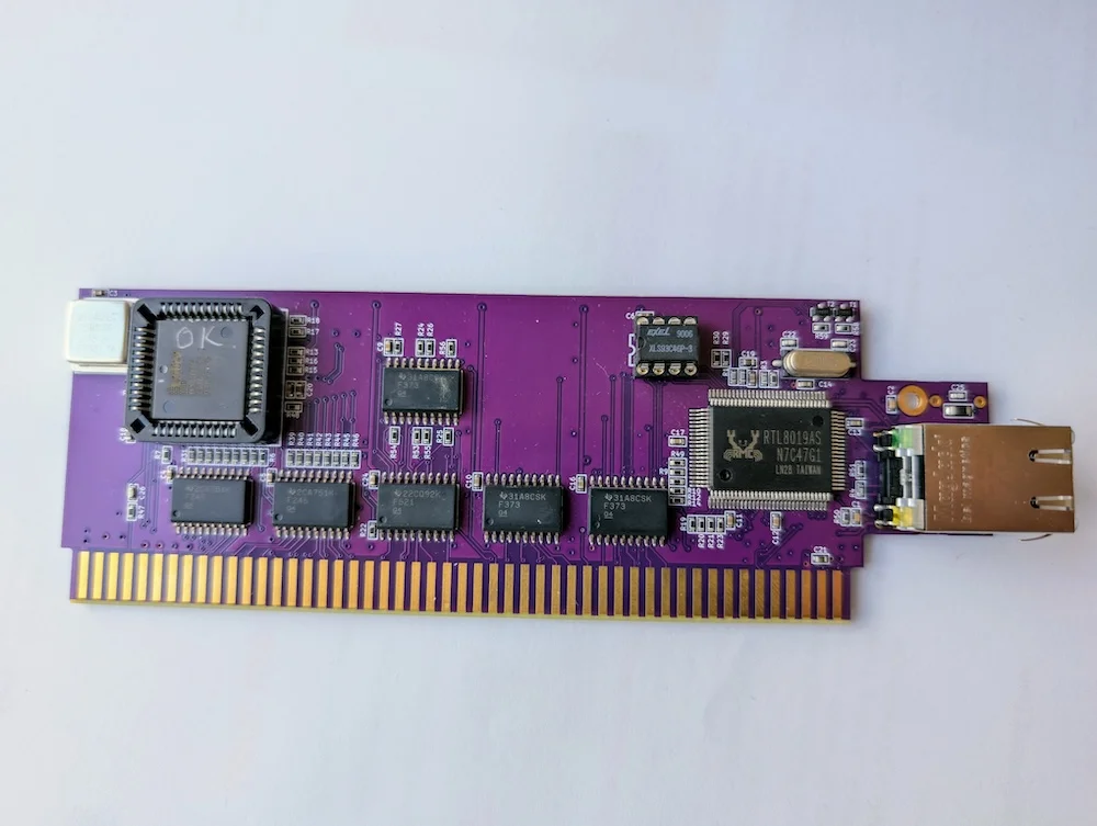 Fully Assembed Purple Network card for Denise