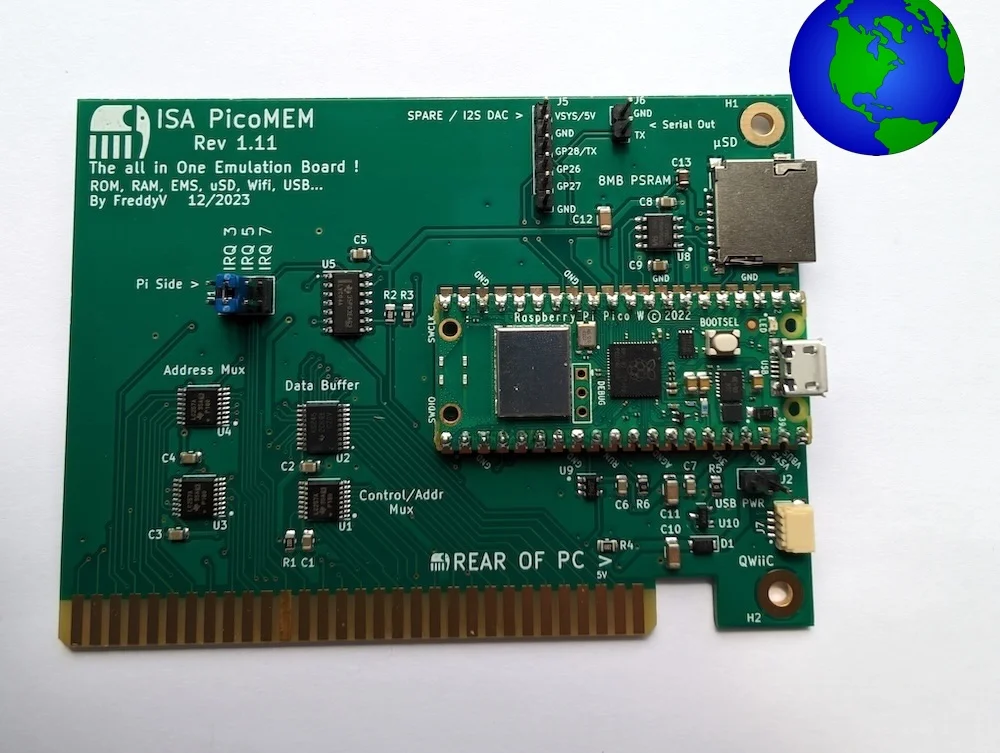 PicoMEM All in One 8-Bit ISA Expansion Card ROW