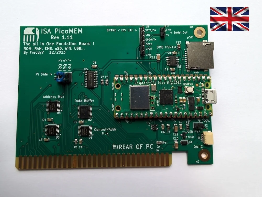 PicoMEM All in One 8-Bit ISA Expansion Card UK